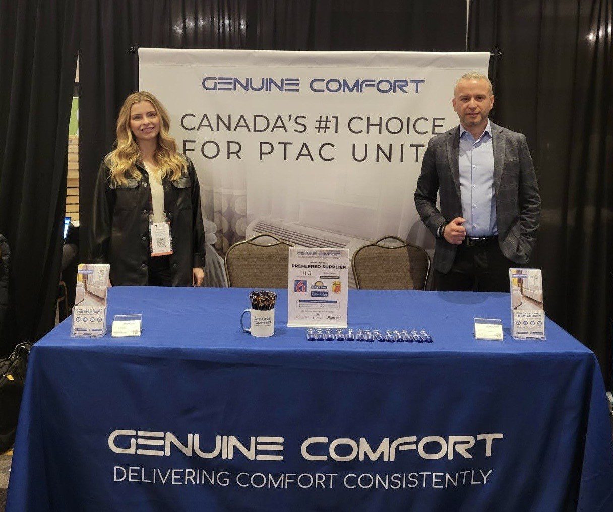 Brittney and Merouane Pose at BCHA Booth